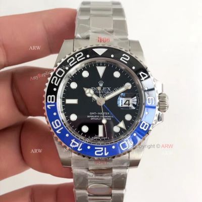 Noob V7 Rolex GMT-Master II Black&Blue Ceramic 904L Watch Swiss Eta3186